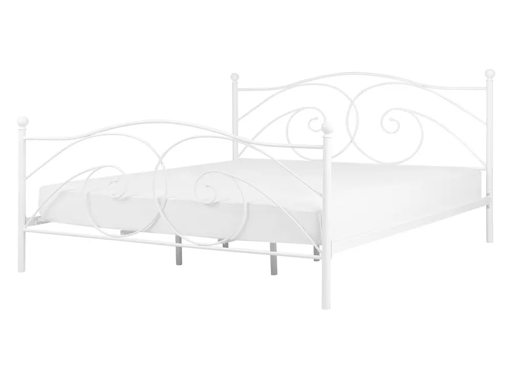 Bett mit Lattenrost Metall DINARD 140 x 200 cm Weiß