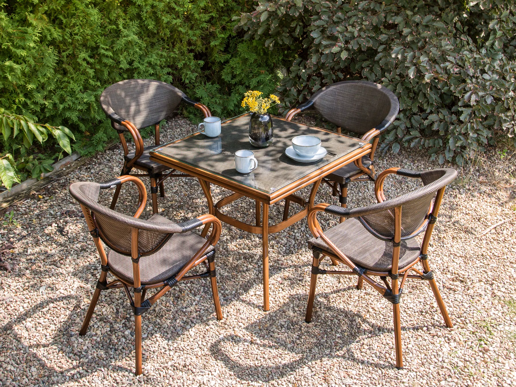 Gartenmöbel Set 4-Sitzer CASPRI II Metall Grau_946626
