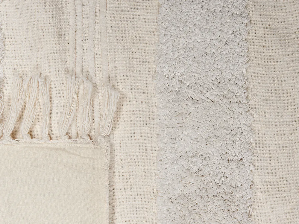 Kuscheldecke RAEBARELI Baumwolle 130 x 180 cm Hellbeige_829216