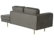 Linksseitige Chaiselongue MIRAMAS Samtstoff Taupe_739200