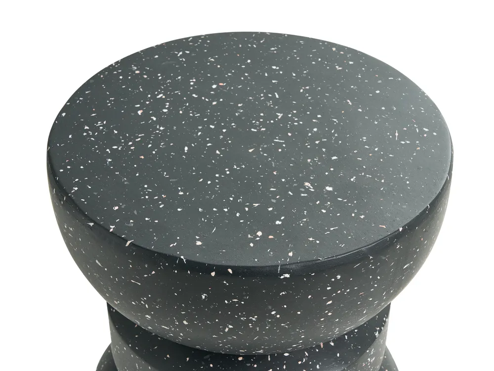 Beistelltisch FALIRO 37 cm 37 cm Terrazzo Optik Schwarz_1043477