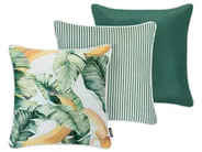 Lot de 3 coussins d'extérieur GAILLARDIA Motif de plante 45 x 45 cm Vert_1125039