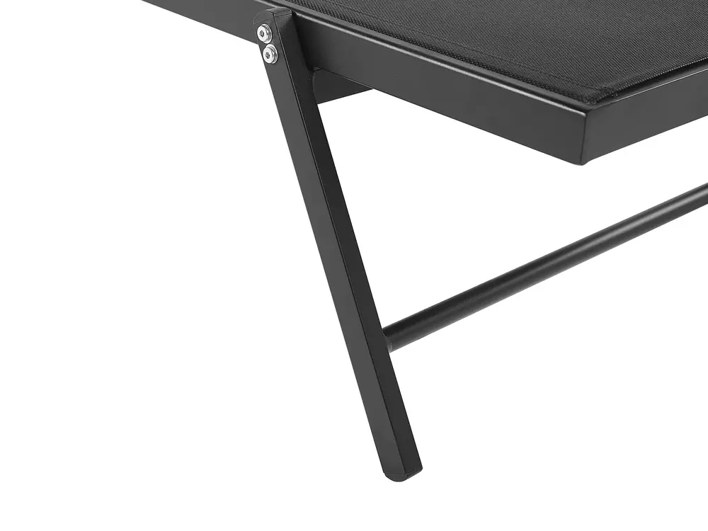 Sonnenliege PORTOFINO mit Relaxfunktion Metall Schwarz_803891