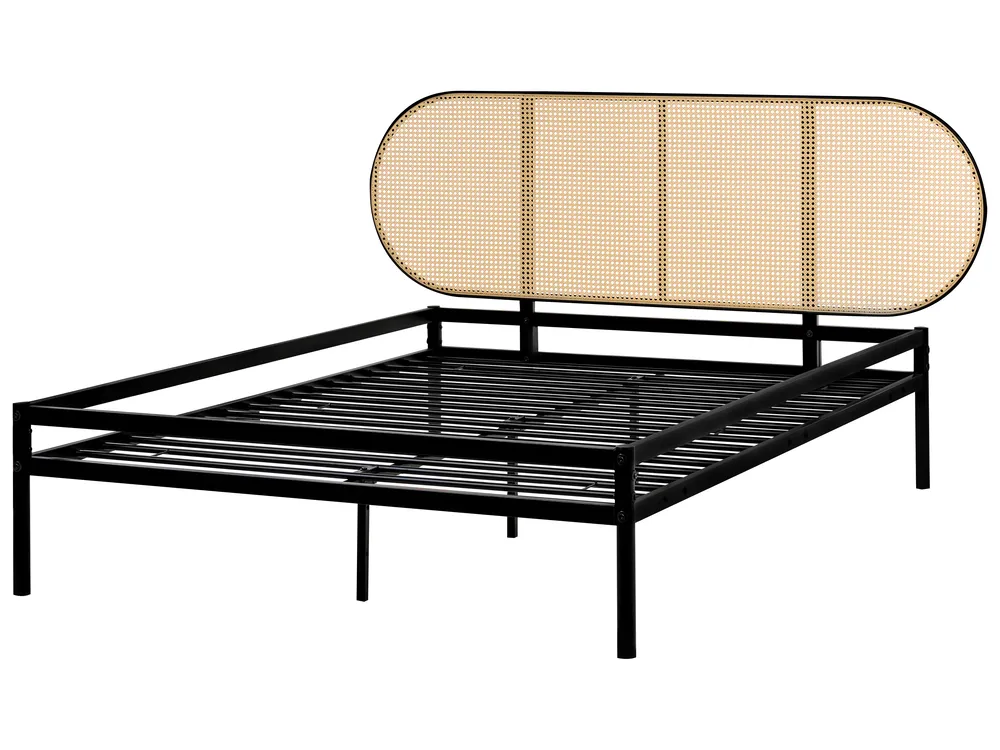 Bed PE Rattan BOULIN 140 x 200 cm (EU Double) Black_976719