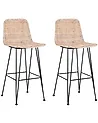 Set mit 2 Barstühlen CASSITA Rattan Naturfarben