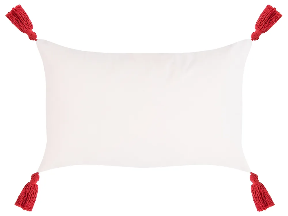 Set van 3 sierkussens XAVIA 30 x 50 cm 45 x 45 cm Wit kerstmotief_1164610
