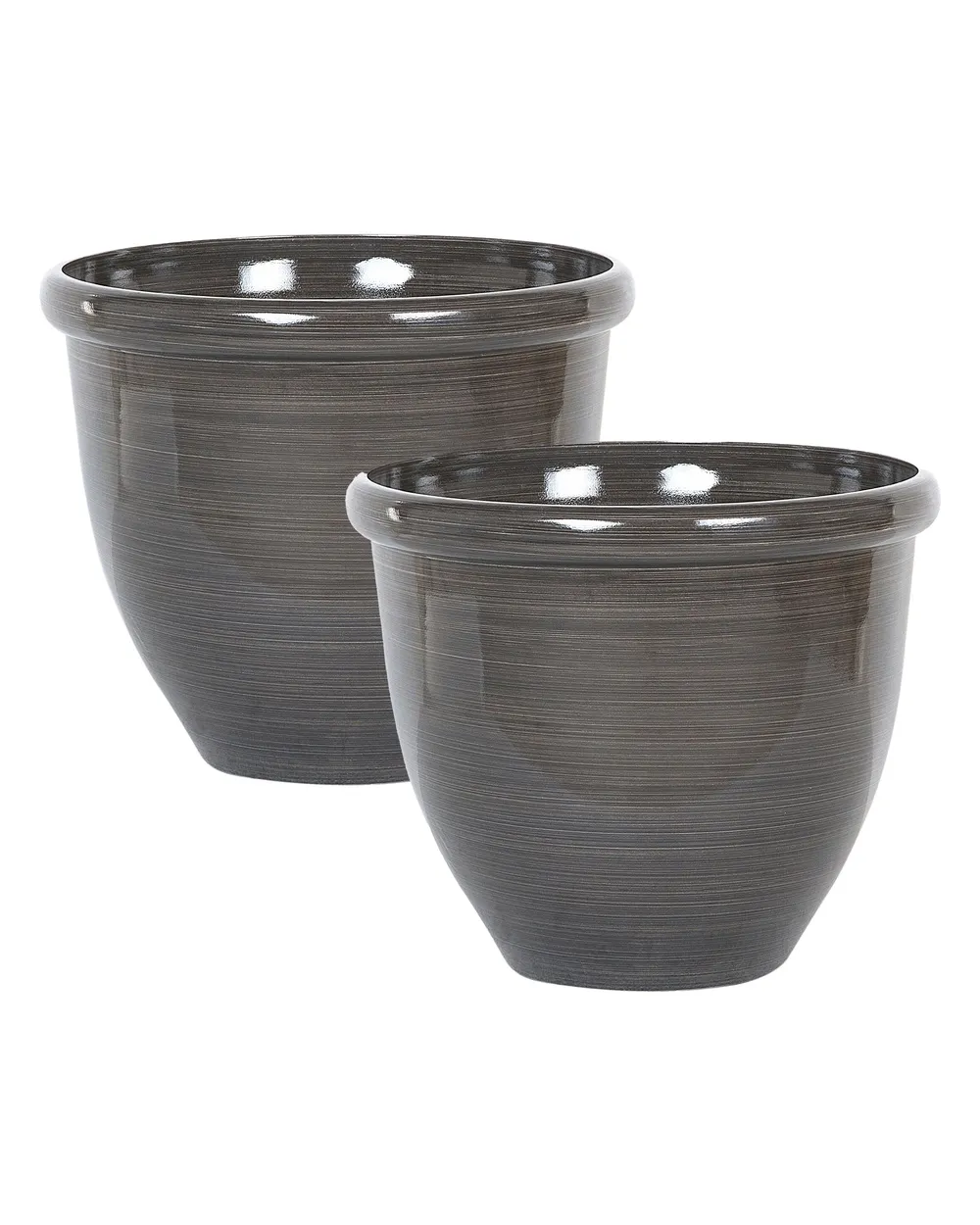 Set mit 2 Blumentöpfen TESALIA 40 cm Braun