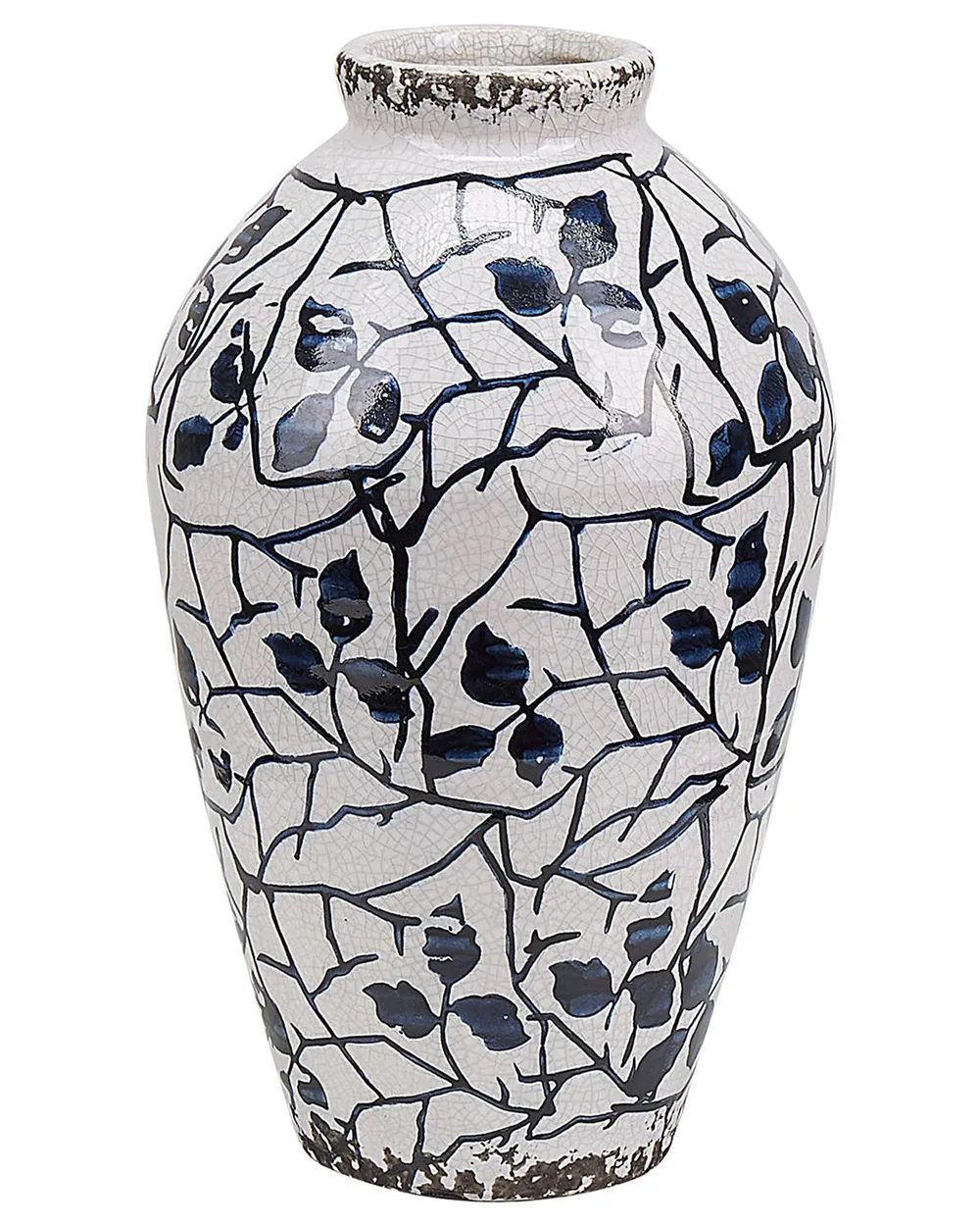 Blumenvase MALLIA 22 cm Steinzeug Weiß