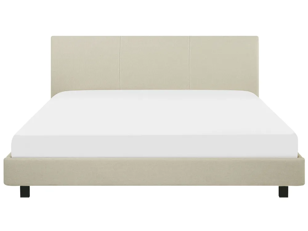 Bett mit Lattenrost Stoff ALBI 180 x 200 cm Beige_728076