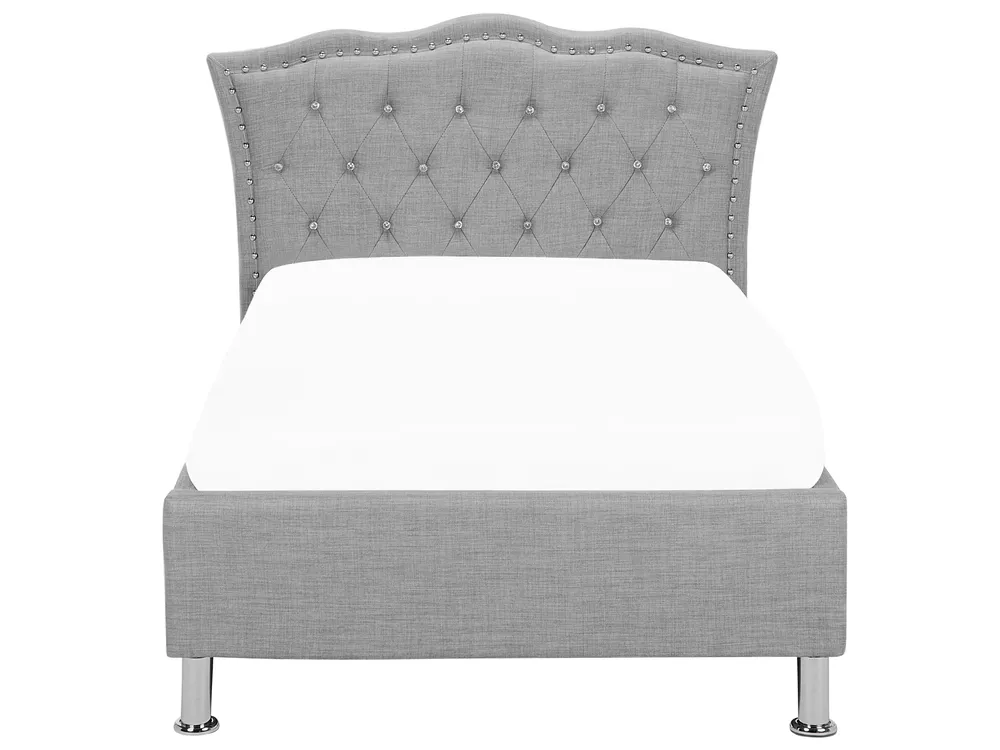Bett mit Stauraum METZ Stoff Hellgrau 90 x 200 cm_799474