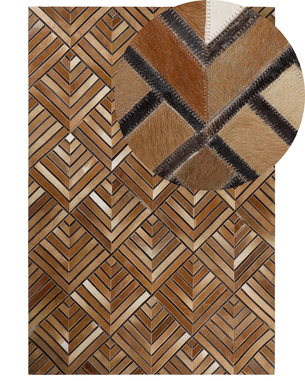 Teppich TEKIR Braun 140 x 200 cm Echtleder