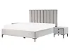Schlafzimmer Set SEZANNE Samtstoff Hellgrau 160 x 200 cm