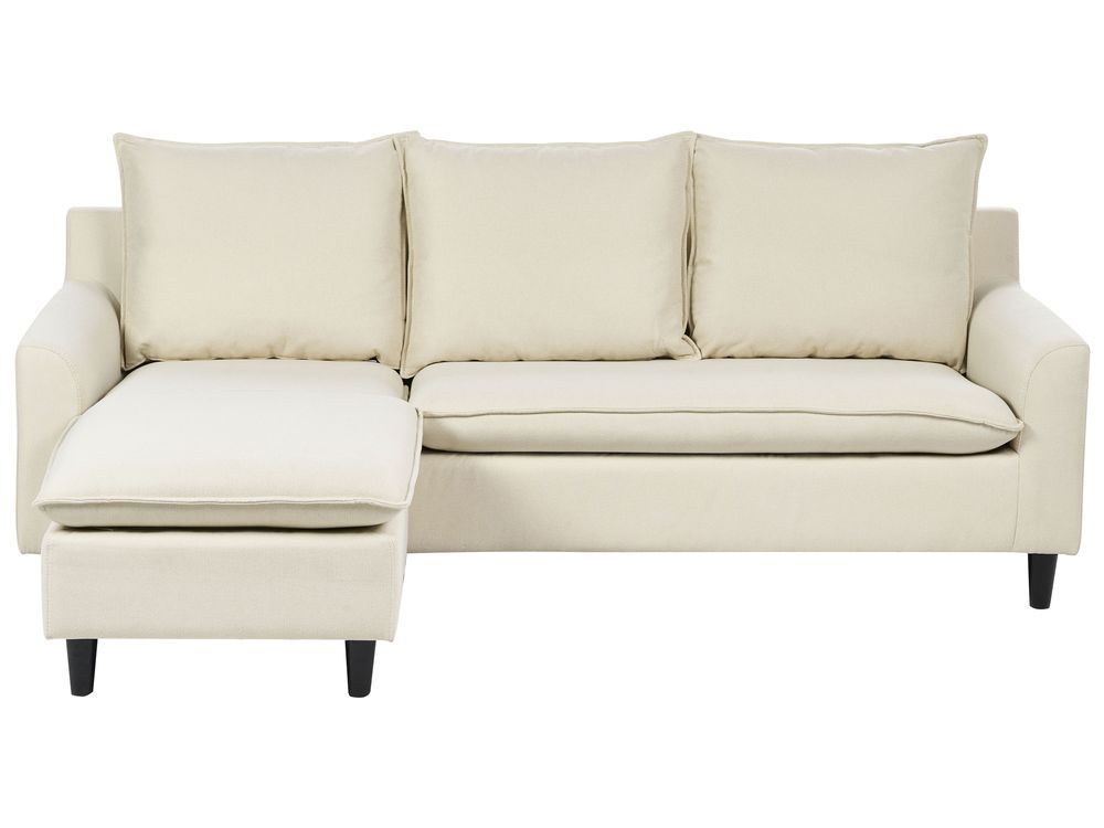 Corner Sofa ELVENES Fabric Beige Right Hand