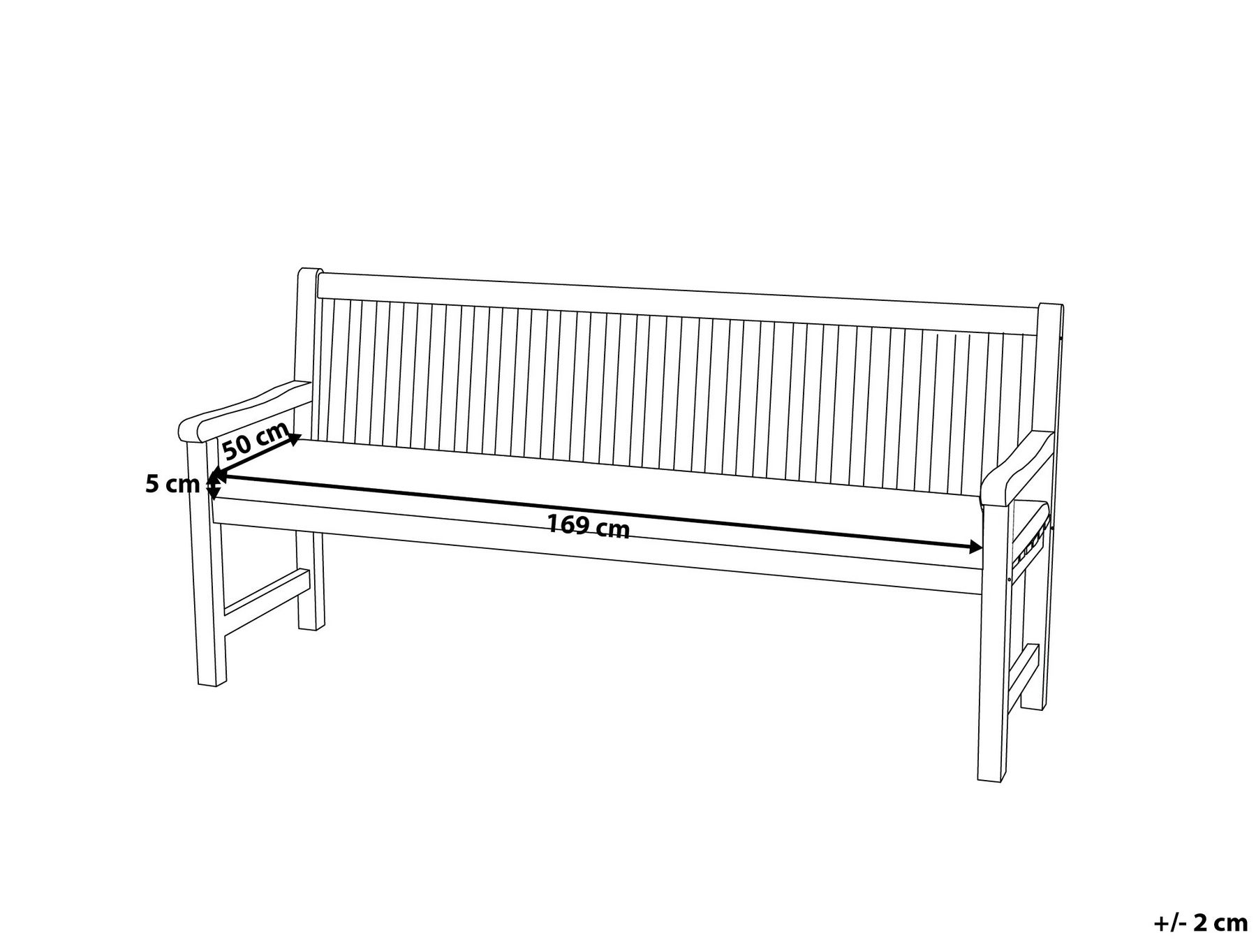 Bankauflage VIVARA 169 x 50 cm Dunkelrot_695867