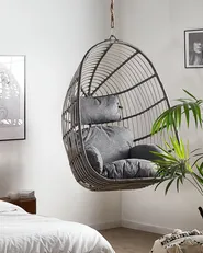 Hängesessel CASOLI Polyrattan Grau_765015