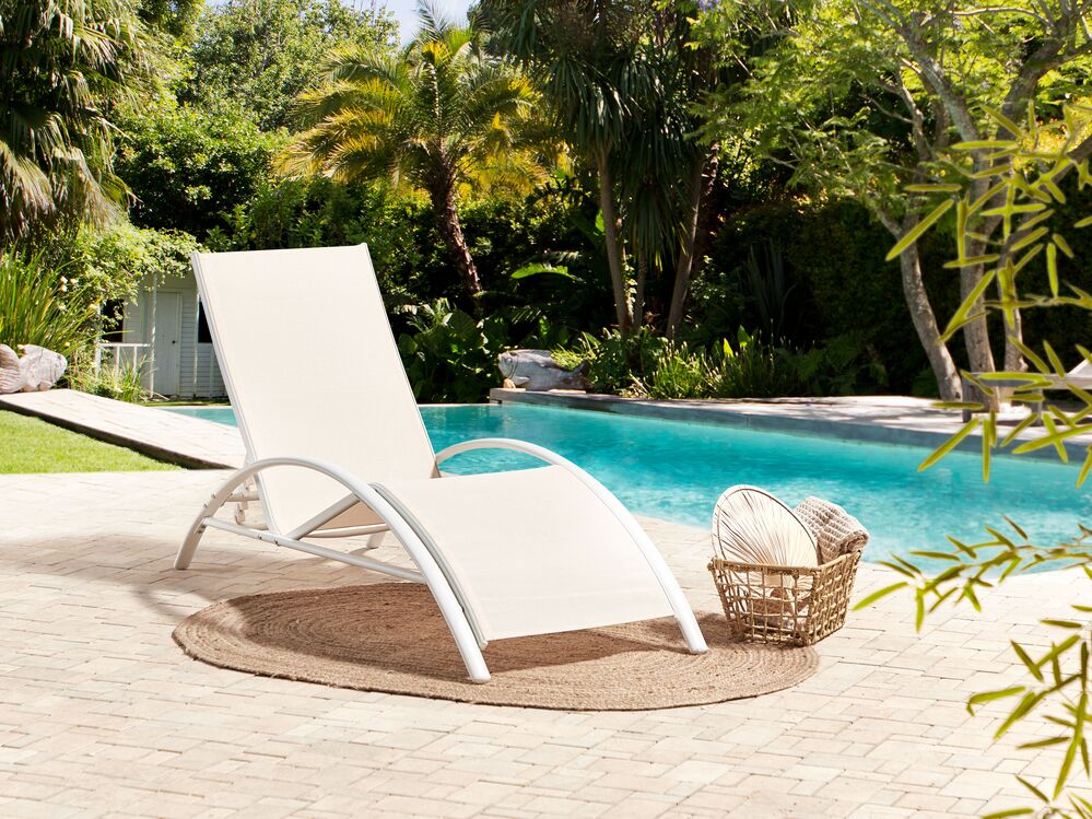 Sun Lounger GAETA Reclining Metal Beige