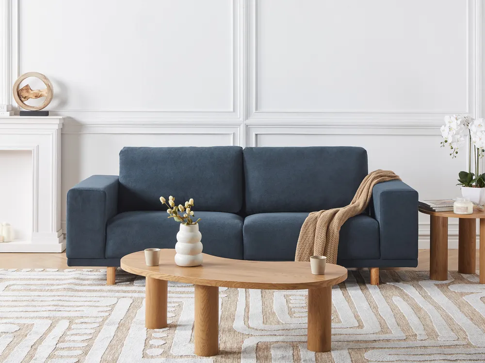 Sofa 3-Sitzer NIVALA Stoff Blau