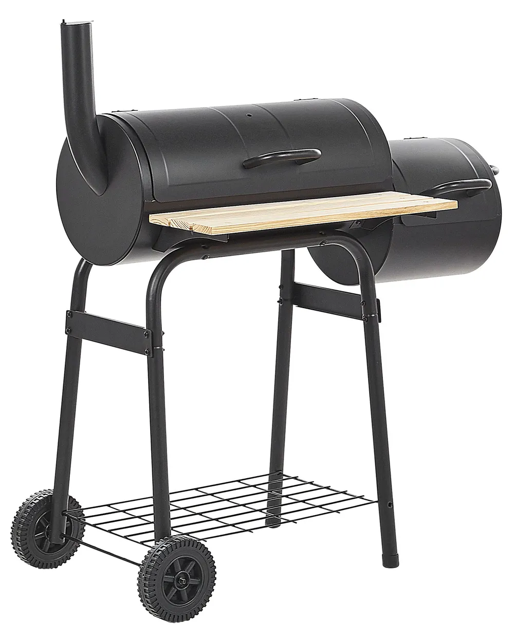 Holzkohlegrill SATAH mit Räucherkammer Metall Schwarz