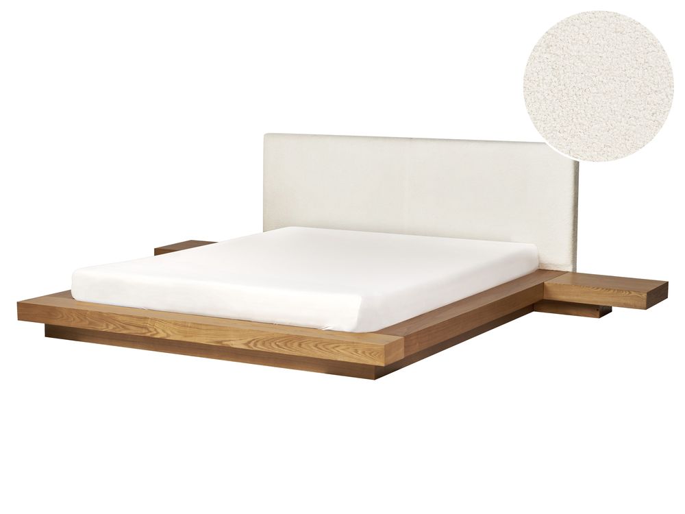 Wasserbett Bouclé ZEN 160 x 200 cm Naturfarbene Esche