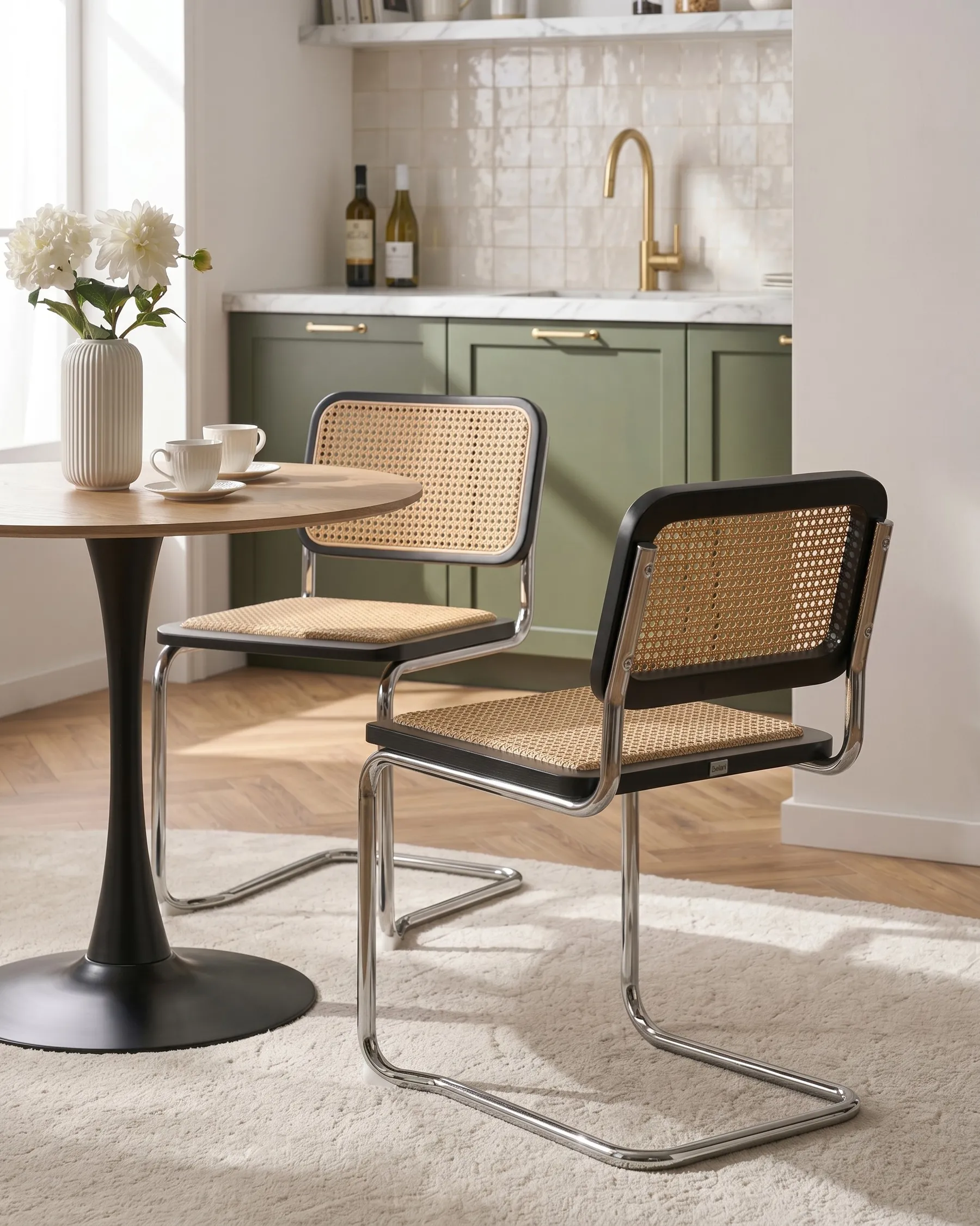 Esszimmerstuhl 2er Set CORDOVA Rattan Schwarz_1061945