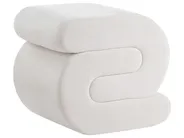 Pouf ARCADIA Chenillegewebe Cremeweiß_992359