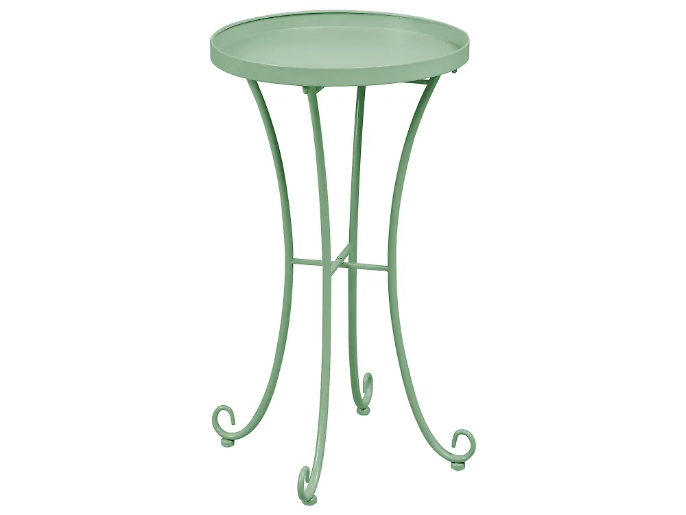 Outdoor Beistelltisch CAVINIA 40 cm 40 cm Metall Grün