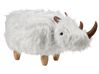 Tierhocker WOOLLY Nashorn Webpelz Weiß
