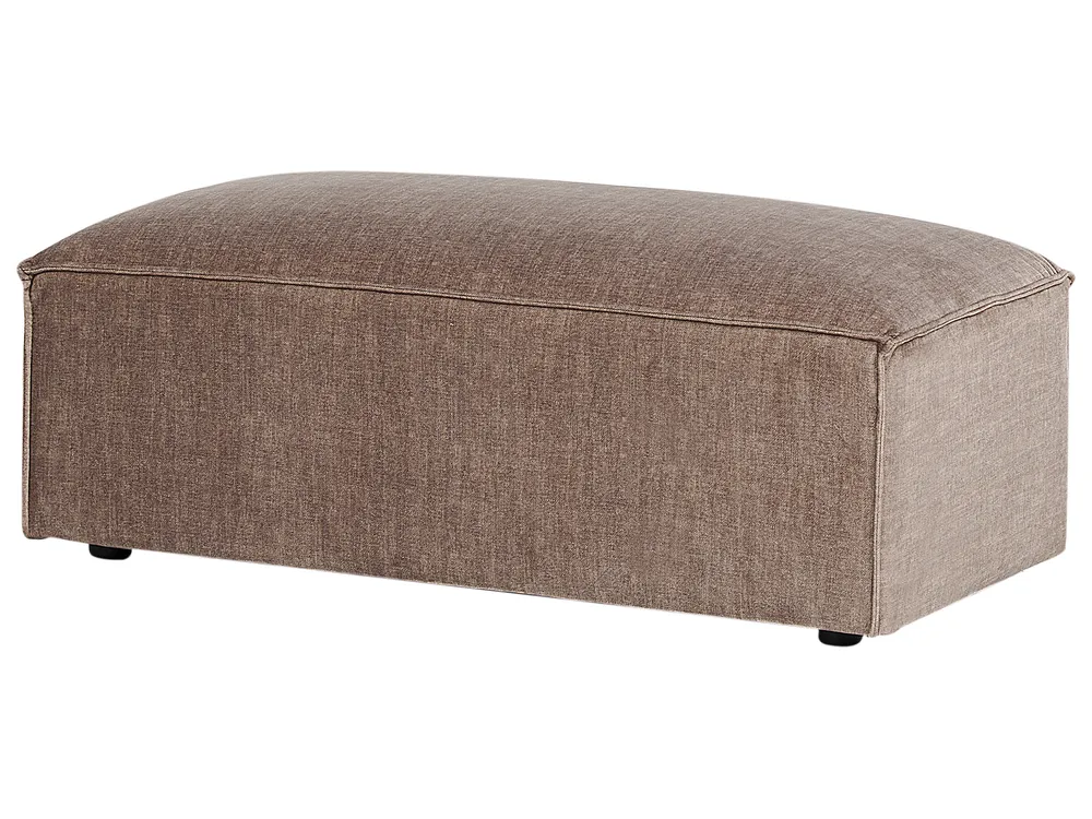 Modul Ecksofa 4-Sitzer HELLNAR mit Ottomane Stoff Hellbraun linksseitig_912404