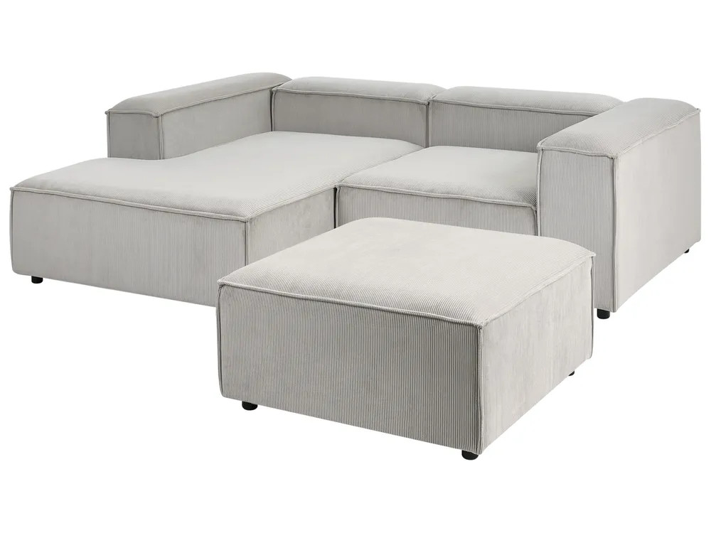 Modul Ecksofa 2-Sitzer ARDAL mit Ottomane Cord Taupe rechtsseitig_1011077
