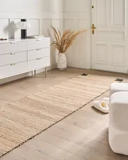 Teppich AMRAVATI Schwarz / Beige 80 x 300 cm Jute_1040138