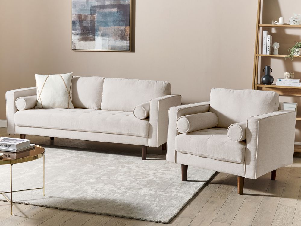Bankenset 4-zits NURMO Stof Lichtbeige