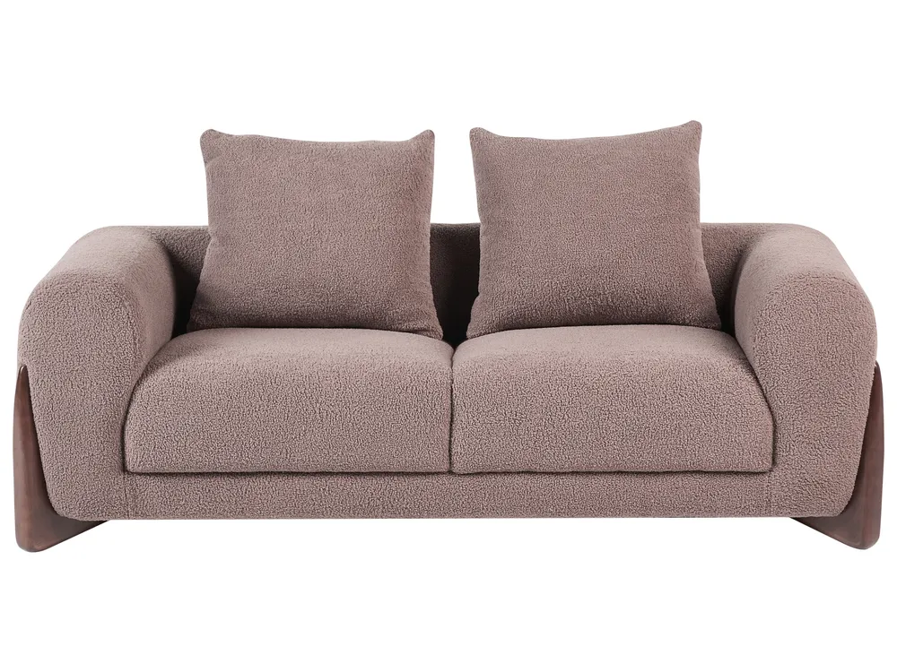 Living Room Set 6 Seater VINLIDEN Boucle Brown_1048542