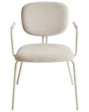 Set of 2 Dining Chairs CARILLE Chenille Light Beige_968435