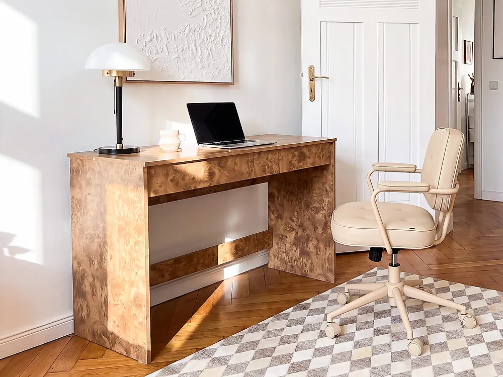 Home Office Desk RONDANE 110 cm 50 cm Burl Effect_1176673