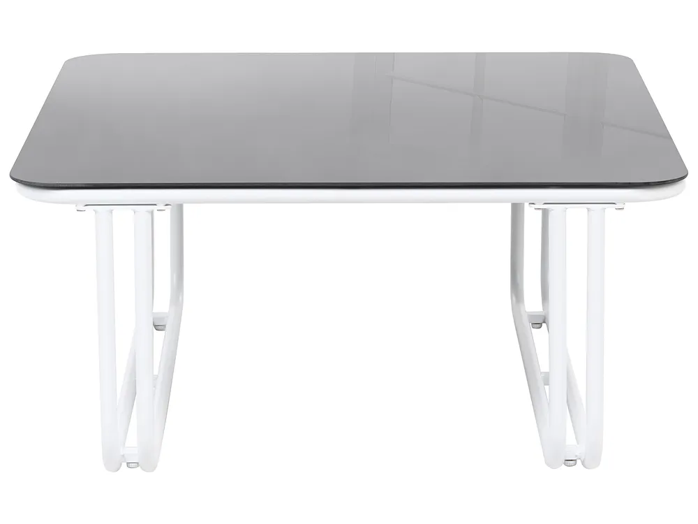 Garden Lounge Set with Table and Ottoman 3 Seater CAMEROTA  Metal White_1159161