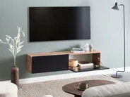 Wandmontierter TV-Schrank GLADSTONE Braun / Schwarz_973774