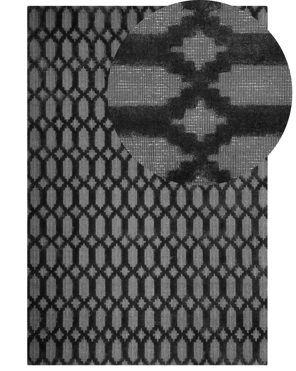 Rug CIZRE Dark Grey 140 x 200 cm Viscose
