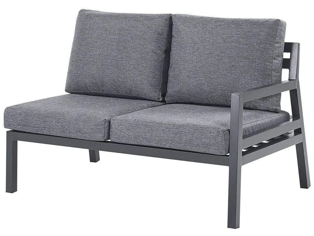 Garten Ecksofa mit Tisch 5-Sitzer VIZZINI Metall Grau_798487