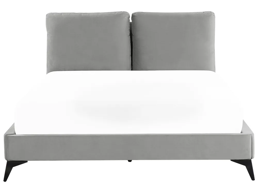 Krevet Samet MELLE 160 x 200 cm Sivi_829853