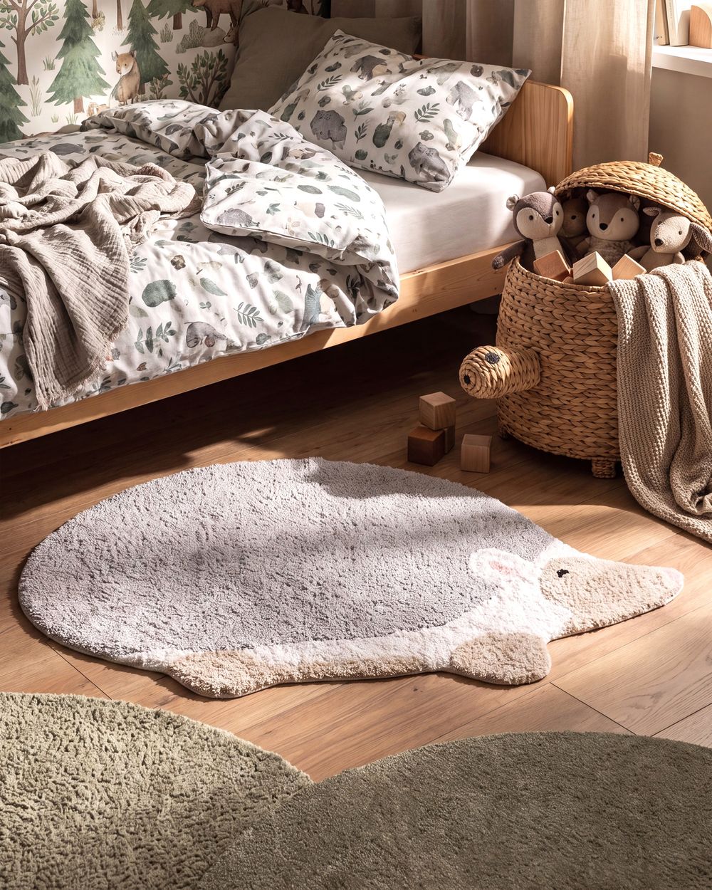 Kindervloerkleed HEDGY Grijs 80 x 120 cm Katoen
