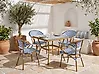 Gartenmöbel Set 4-Sitzer CASPRI Polyrattan Blau / Weiß