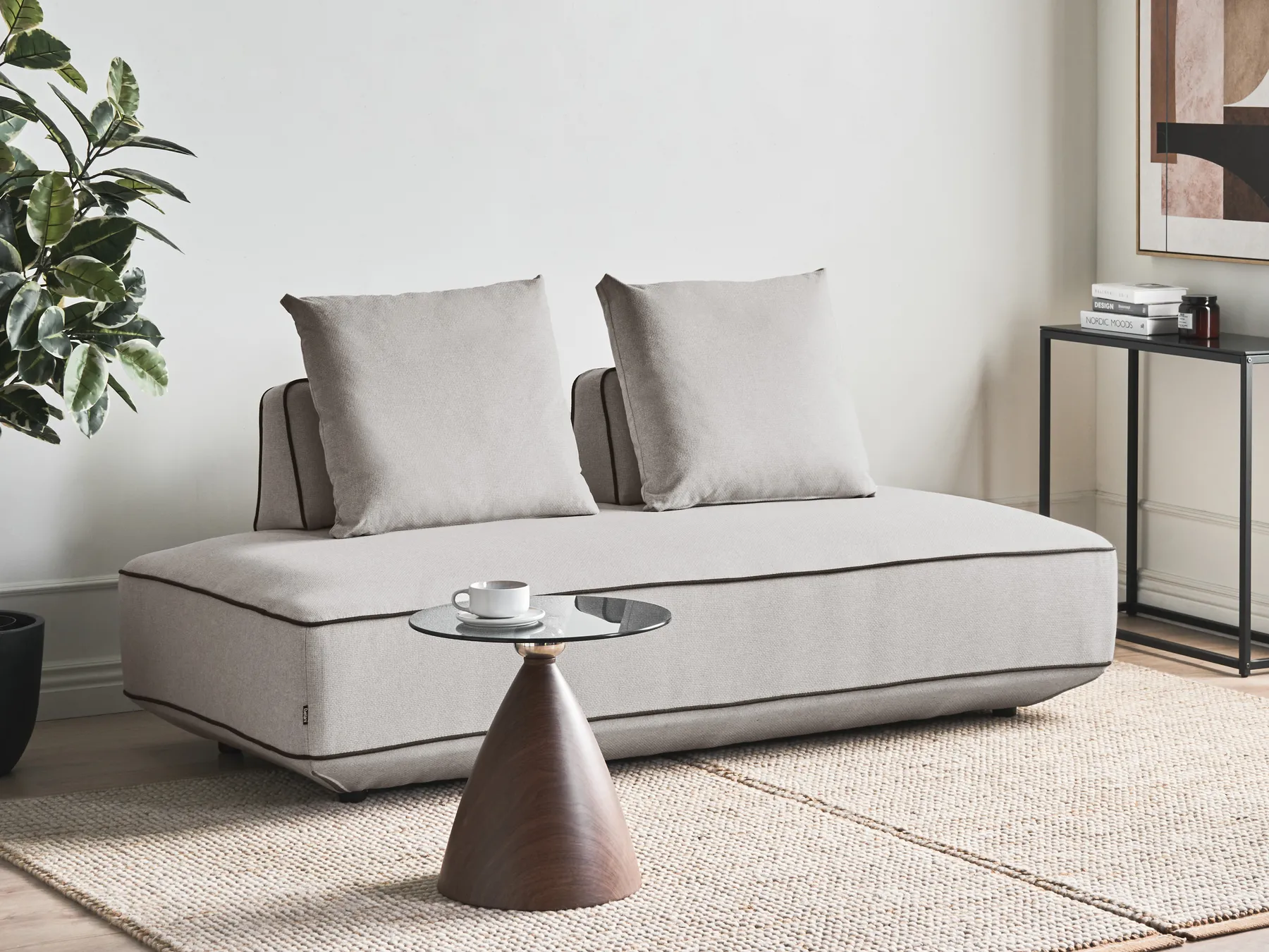 Chaiselongue SEILLANS Stoff Hellgrau_1004510