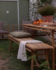 Gartenmöbel Set 4-Sitzer TINDARI Bambus Hellbraun_978910
