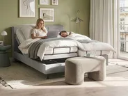 Bett verstellbar Stoff VICEROY 160 x 200 cm Hellgrau_1044415
