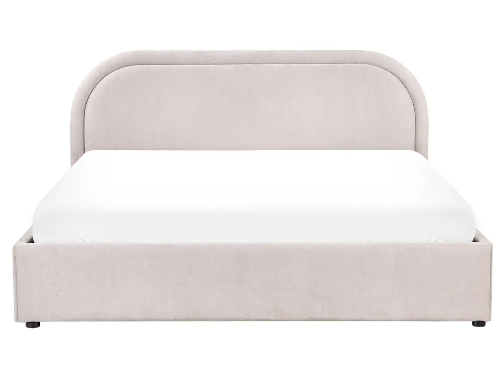 Ottoman Bed QUILLIEN Chenille Taupe 160 x 200 cm (EU King Size)_989559
