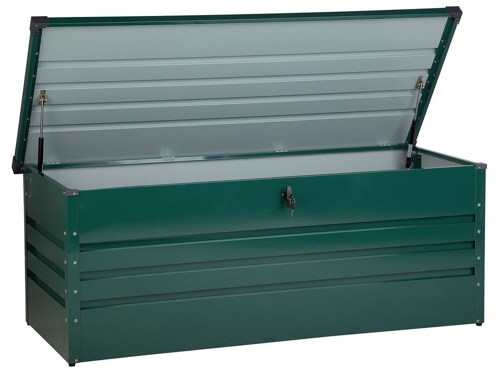 Aufbewahrungsbox CEBROSA 165 cm 70 cm Metall Dunkelgrün