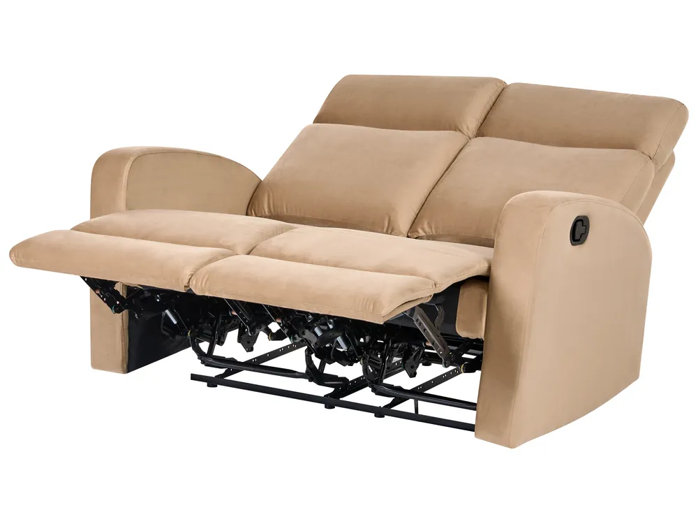 Sofa Set manuell verstellbar 3-Sitzer VERDAL Samtstoff Hellbraun_1081278