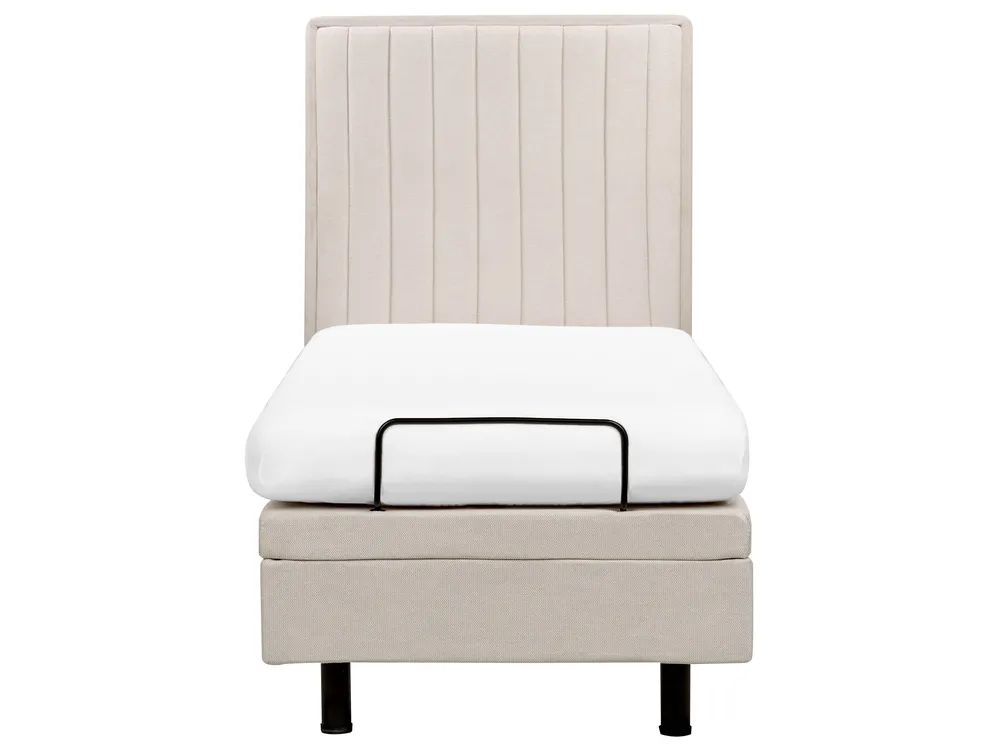 Adjustable Bed Fabric DUKE II 80 x 200 cm (EU Small Single) Light Beige_910502