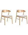 Esszimmerstuhl 2er Set LILLY Stoff Hellbraun / Grau