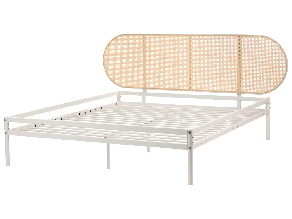 Bett mit Lattenrost Polyrattan BOULIN 160 x 200 cm Beige_1116858